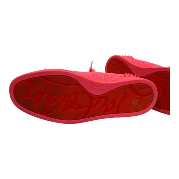 Christian Louboutin - Seavaste 2 Studded Mesh and Suede Sneakers  - Pink Size 41 - Picture 6 of 8